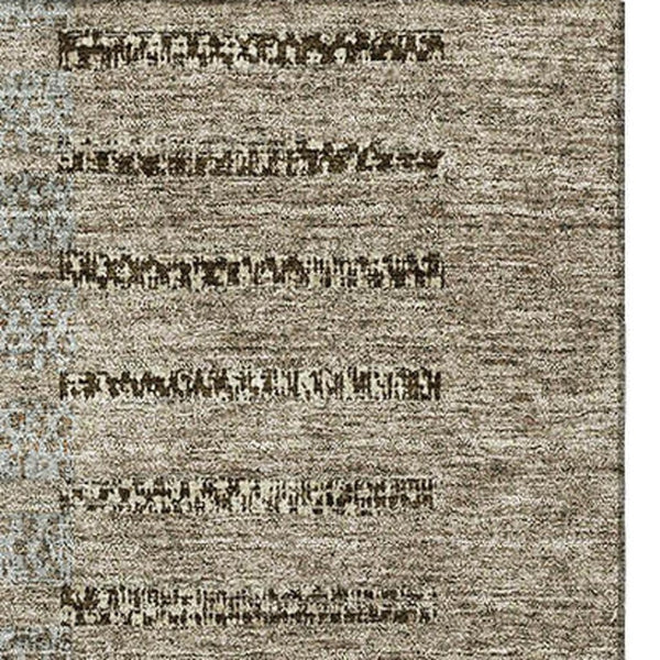 HomeRoots 5' X 8' Taupe Beige and Gray Striped Area Rug – Washable, Durable, UV-Protected for Everyday Elegance 675674