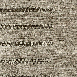 HomeRoots 8' X 10' Striped Taupe Beige & Gray Washable Area Rug - Durable, UV Protected for High-Traffic Homes 675676