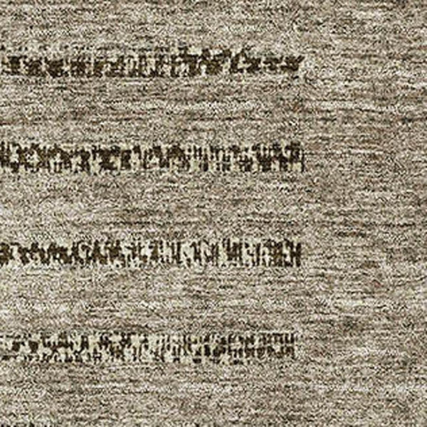 HomeRoots 10' X 14' Stylish Taupe Beige & Gray Striped Washable Area Rug with UV Protection for All Spaces 675678