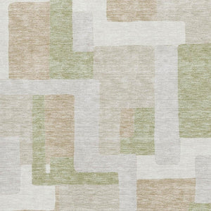 HomeRoots 5' X 8' Beige Ivory Taupe Geometric Area Rug - Washable, UV-Protected, Durable, and Stylish Design 675686