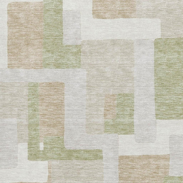 HomeRoots 5' X 8' Beige Ivory Taupe Geometric Area Rug - Washable, UV-Protected, Durable, and Stylish Design 675686