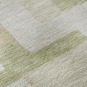HomeRoots 8' Beige, Ivory & Taupe Geometric Round Rug - Washable, UV-Protected, Stain-Resistant for Busy Homes 675687