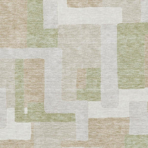 HomeRoots 9' X 12' Beige Ivory Taupe Geometric Area Rug - Washable, UV Protected, Stylish & Durable for Homes 675689
