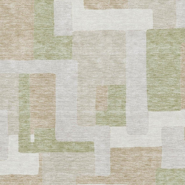 HomeRoots 9' X 12' Beige Ivory Taupe Geometric Area Rug - Washable, UV Protected, Stylish & Durable for Homes 675689