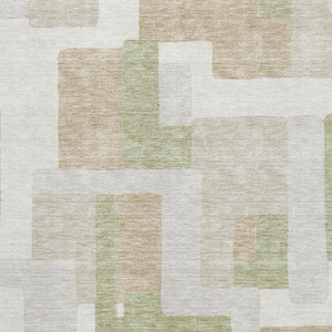 HomeRoots 10' X 14' Beige Ivory Taupe Geometric Area Rug - Stylish, Washable & UV Protected for High Traffic Spaces 675690