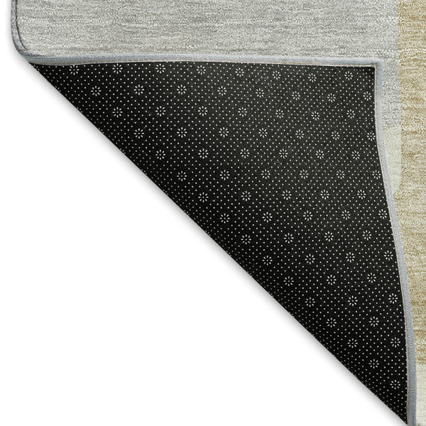 HomeRoots 5' X 8' Ivory Gray Beige Geometric Area Rug - Washable, UV Protected, Durable & Stylish Design 675716