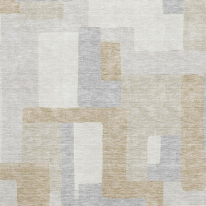 HomeRoots 9' X 12' Ivory Gray Geometric Area Rug - Durable, Washable, Stain-Resistant with UV Protection 675719