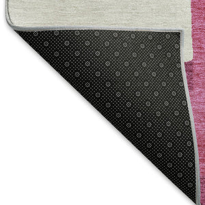 HomeRoots 10' X 14' Stylish Pink, Ivory & Orange Geometric Washable Area Rug with UV Protection for Homes 675726