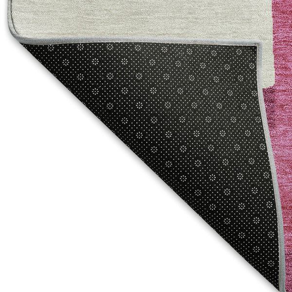 HomeRoots 10' X 14' Stylish Pink, Ivory & Orange Geometric Washable Area Rug with UV Protection for Homes 675726