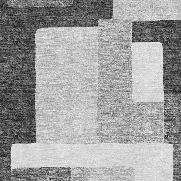 HomeRoots 10' Silver and Gray Geometric Area Rug – Washable, UV Protected, Durable for High-Traffic Homes 675738