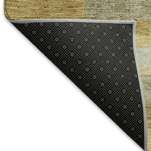 HomeRoots 5' X 8' Amber Ivory Gray Striped Area Rug – Washable, Stain-Resistant & UV Protected for Homes 675776