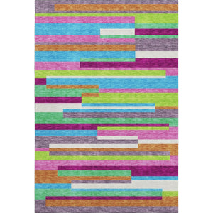 HomeRoots 8' X 10' Vibrant Striped Washable Area Rug with UV Protection—Durable, Stain-Resistant, Pet-Friendly! 675790