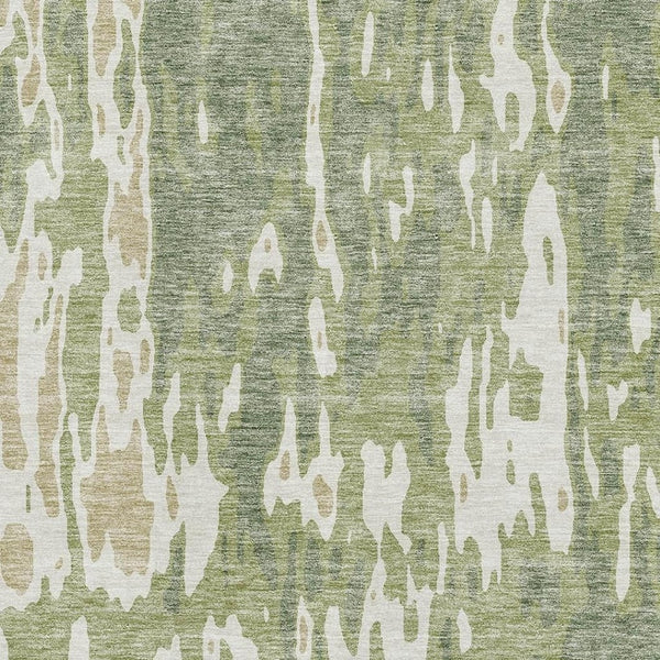 HomeRoots 8' X 10' Stylish Artichoke Green Abstract Area Rug – Washable, UV Protected & Perfect for Busy Homes 675814
