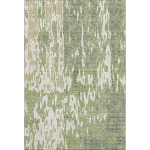 HomeRoots 10' Transitional Abstract Area Rug in Artichoke Green, Ivory & Taupe - Washable & UV Protected! 675816