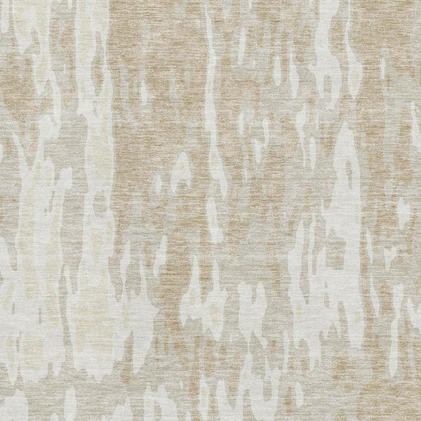 HomeRoots 9' X 12' Washable Area Rug in Beige Ivory Tan – Durable, Stain-Resistant with UV Protection for Homes 675821
