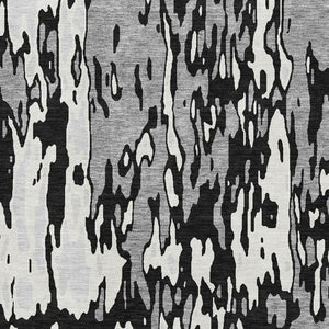 HomeRoots 10' X 14' Black Ivory Gray Abstract Washable Area Rug - Durable, Stylish & UV-Resistant Design! 675828