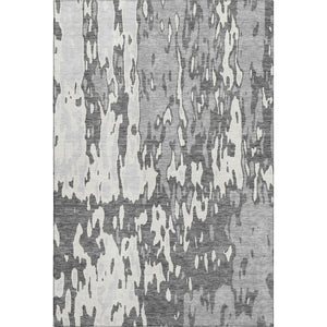 HomeRoots 8' X 10' Gray Ivory Silver Abstract Washable Area Rug - Durable, UV-Resistant, Ideal for Homes 675844