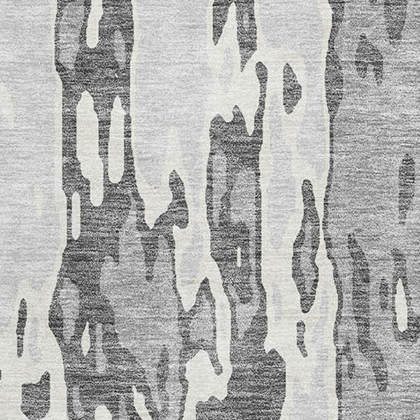 HomeRoots 10' Gray Ivory Silver Abstract Washable Area Rug - UV Protected, Stain Resistant, Stylish & Durable! 675846