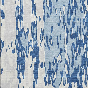 HomeRoots 5' X 8' Navy Blue & Ivory Abstract Area Rug – Washable, UV Protected, Stain-Resistant & Stylish! 675848