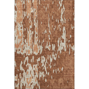 HomeRoots 8' X 10' Stylish Rust Beige Peach Abstract Washable Area Rug - UV Protected & Stain Resistant 675862