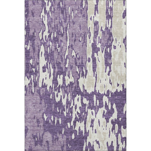 HomeRoots 10' X 14' Purple and Ivory Abstract Area Rug - Durable, Stain-Resistant, UV Protected for Modern Spaces! 675870