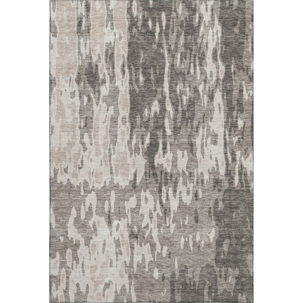 HomeRoots 5' X 8' Taupe Beige & Ivory Abstract Area Rug – Washable, UV Protected, Ideal for High-Traffic Spaces 675872