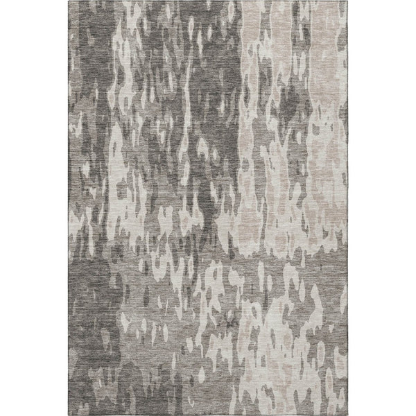 HomeRoots 5' X 8' Taupe Beige & Ivory Abstract Area Rug – Washable, UV Protected, Ideal for High-Traffic Spaces 675872