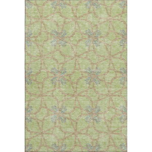 HomeRoots 10' Contemporary Artichoke Green Geometric Area Rug – Washable, UV Protected, Stain Resistant Design 675888