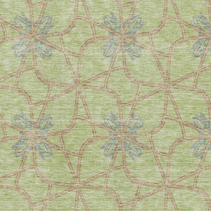 HomeRoots 10' Contemporary Artichoke Green Geometric Area Rug – Washable, UV Protected, Stain Resistant Design 675888