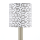 Block Print Gray Drum Chandelier Shade