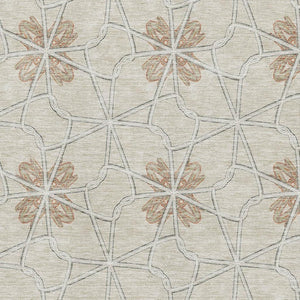 HomeRoots 8' X 10' Stylish Beige and Gray Geometric Washable Area Rug with UV Protection for Busy Homes 675898