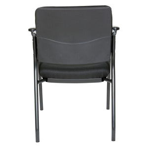 OSP Home Furnishings Padded Visitor Chair with Lumbar Support and Pu Armrests for Modern Office Reception 83710B-231