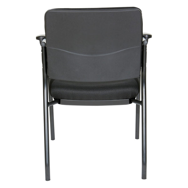 OSP Home Furnishings Padded Visitor Chair with Lumbar Support and Pu Armrests for Modern Office Reception 83710B-231