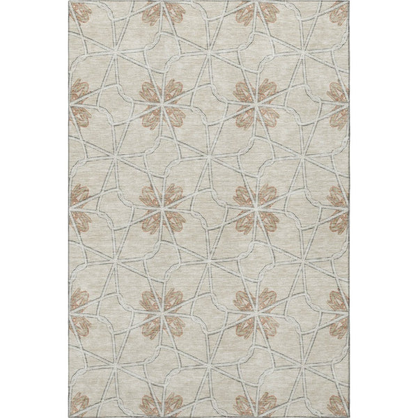 HomeRoots 10' Modern Beige Taupe & Gray Geometric Washable Area Rug with UV Protection for High-Traffic Spaces 675900