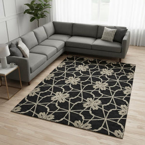 HomeRoots 9' X 12' Durable Geometric Washable Area Rug with UV Protection for Modern Homes & Active Lifestyles 675905