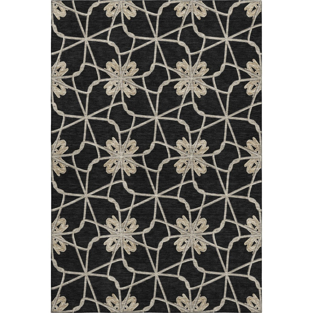 HomeRoots 9' X 12' Durable Geometric Washable Area Rug with UV Protection for Modern Homes & Active Lifestyles 675905