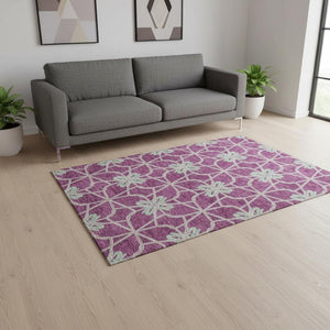 HomeRoots 5' X 8' Blush Ivory Beige Geometric Area Rug - Durable, Stain-Resistant, UV Protected for Homes 675908