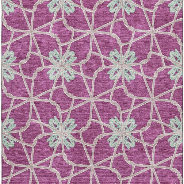 HomeRoots 5' X 8' Blush Ivory Beige Geometric Area Rug - Durable, Stain-Resistant, UV Protected for Homes 675908
