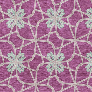 HomeRoots 8' X 10' Stylish Blush Ivory & Beige Geometric Washable Area Rug with UV Protection & Durability 675910