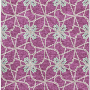HomeRoots 8' X 10' Stylish Blush Ivory & Beige Geometric Washable Area Rug with UV Protection & Durability 675910