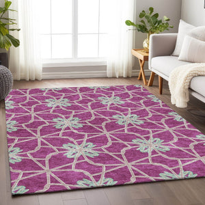 HomeRoots 10' Blush Ivory & Beige Geometric Area Rug – Washable, UV-Protected, Durable & Stain-Resistant Design 675912