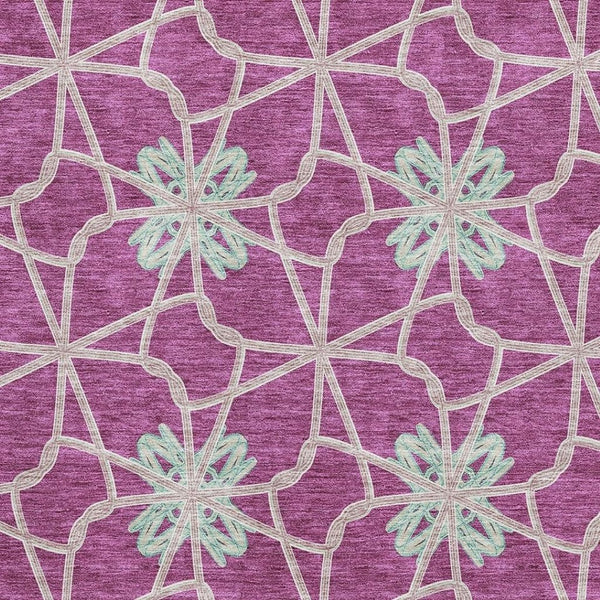 HomeRoots 10' Blush Ivory & Beige Geometric Area Rug – Washable, UV-Protected, Durable & Stain-Resistant Design 675912