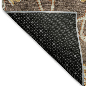 HomeRoots 10' X 14' Geometric Area Rug in Brown, Gold & Gray - Washable, UV Protected & Perfect for Any Space! 675918