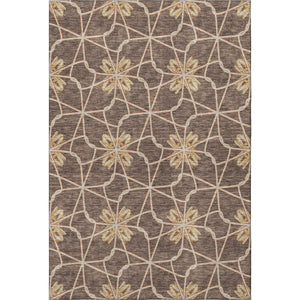 HomeRoots 10' X 14' Geometric Area Rug in Brown, Gold & Gray - Washable, UV Protected & Perfect for Any Space! 675918