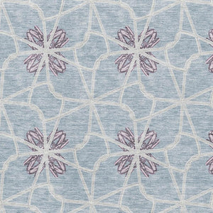 HomeRoots 8' X 10' Stylish Denim Blue Ivory Gray Geometric Washable Area Rug with UV Protection & Durability 675928