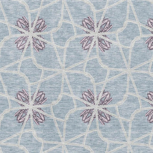 HomeRoots 9' X 12' Stylish Denim Blue, Ivory & Gray Geometric Area Rug - Washable, Durable & UV Protected! 675929