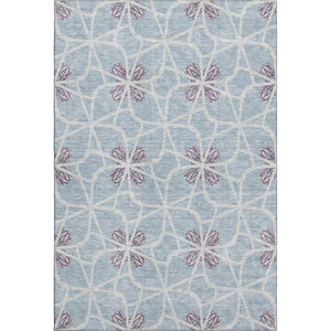 HomeRoots 10' X 14' Stylish Denim Blue Ivory Gray Geometric Area Rug - Durable, Washable & UV Resistant Decor 675930