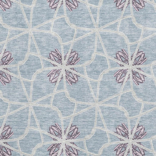 HomeRoots 10' X 14' Stylish Denim Blue Ivory Gray Geometric Area Rug - Durable, Washable & UV Resistant Decor 675930