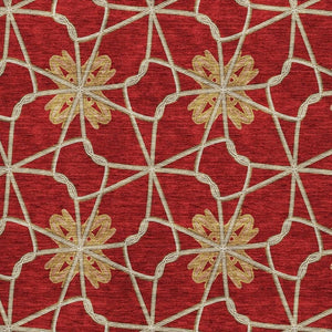 HomeRoots 8' X 10' Stylish Rust Beige & Gold Geometric Washable Area Rug with UV Protection for Homes 675946
