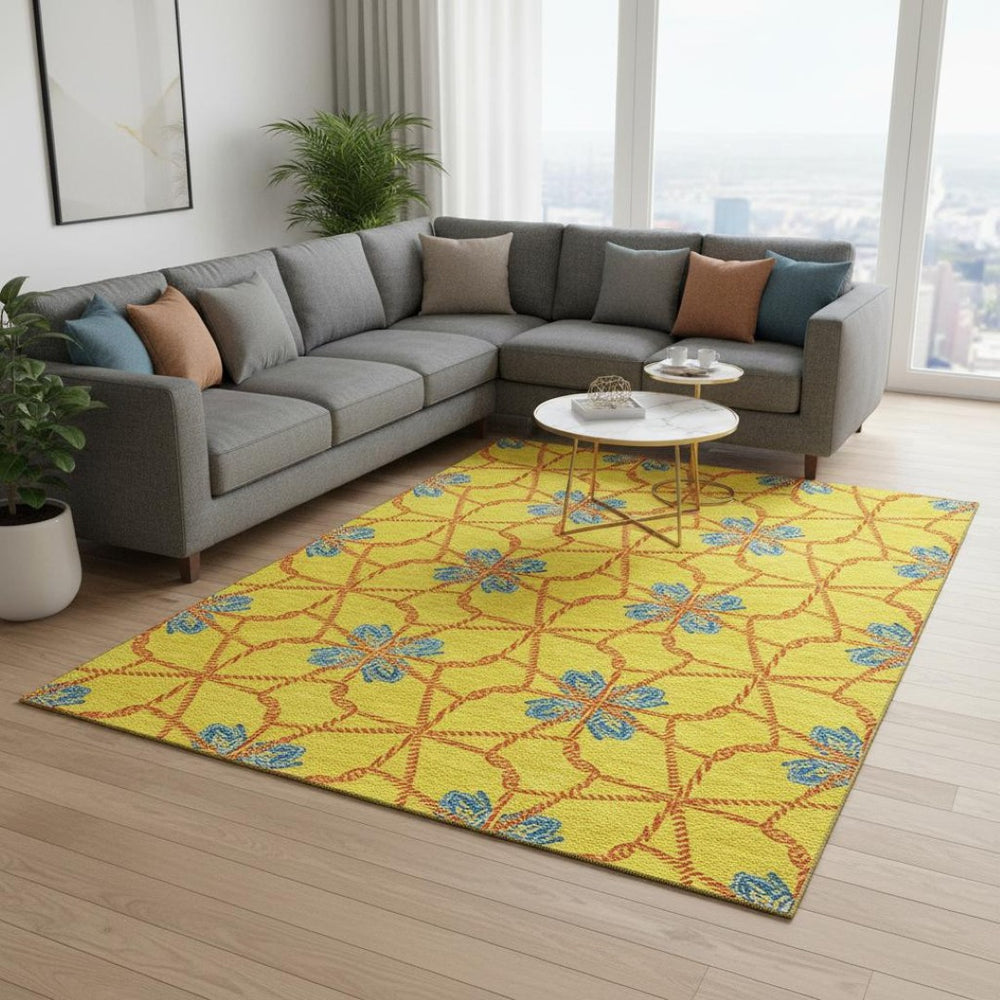 HomeRoots 8' X 10' Vibrant Geometric Area Rug - Washable, Stain-Resistant, UV Protected for Busy Homes 675952